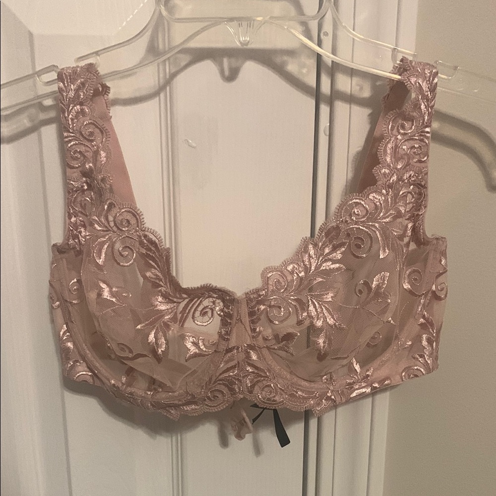 Soma Pink Floral Lace Bra with Underwire